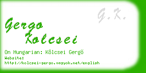 gergo kolcsei business card